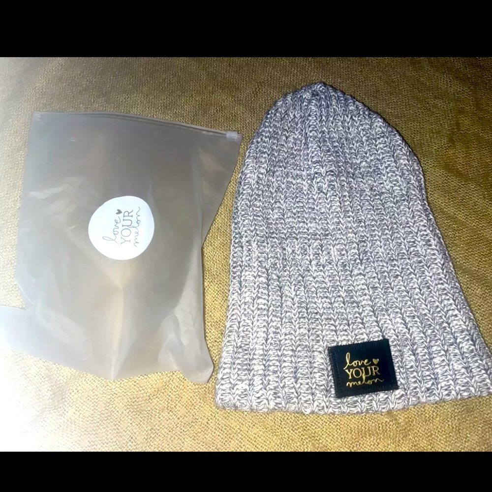 New In Bag love your melon Cotton Knit Winter Hat Gray USA
